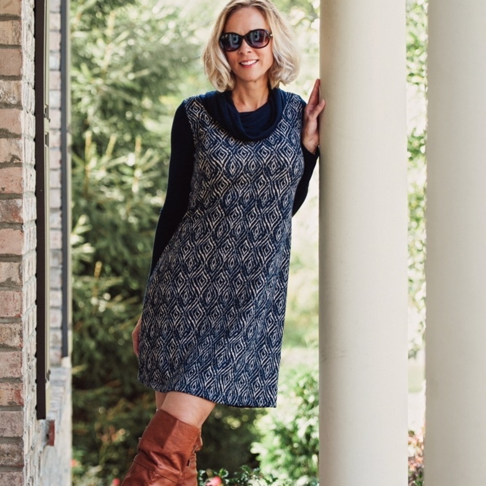 LAST 2! Diamond print knit dress